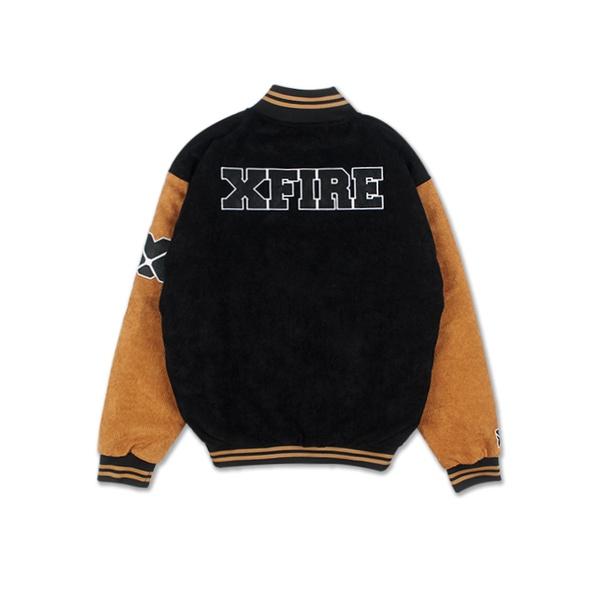 ÁO KHOÁC XF OVERSIZED BLACK/ BUFF ESSENTIAL VARSITY VER 2