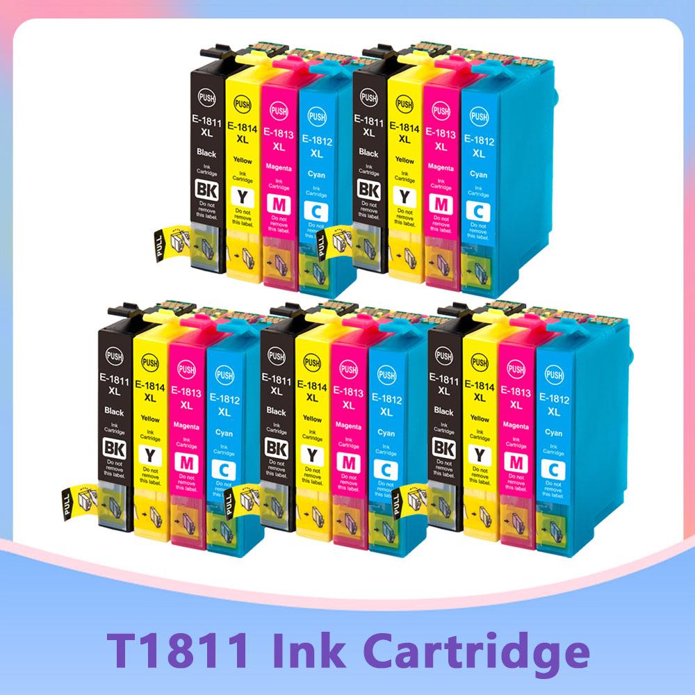 Tương thích 18XL T1811-T1814 Hộp mực cho Epson XP205 XP305 XP322 XP315 XP212 XP402 XP30 XP225 XP325 Máy in XP422