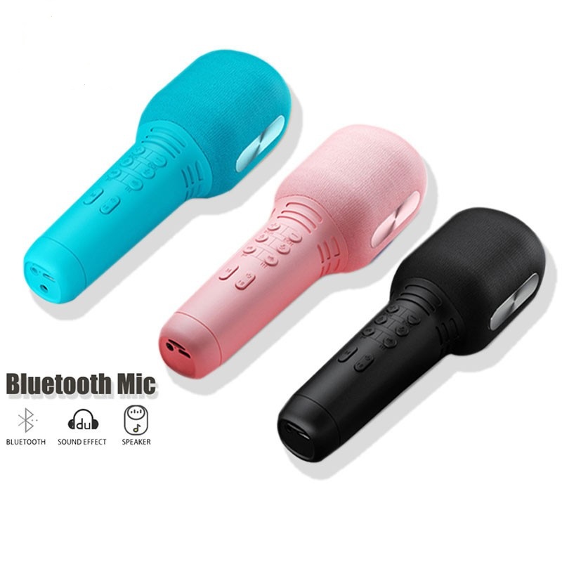 Micro karaoke Bluetooth kèm Loa Âm thanh cực đỉnh Hát Cực Hay nhập khẩu cao Cấp Cắm thẻ nhớ 3 trong 1- Hàng chính hãng