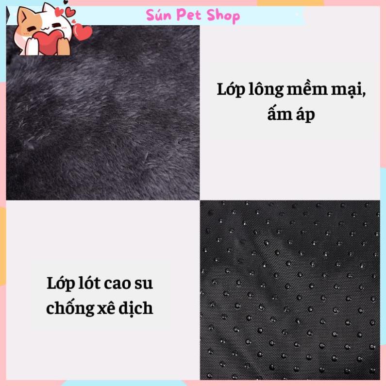 Đệm ấm lót lông cho chó mèo, đệm cho chó mèo hình chữ nhật chống xê dịch