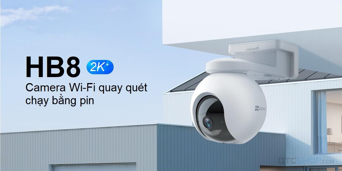 Camera WiFi 4.0MP EZVIZ HB8 2K+ kèm tấm pin sạc năng lượng mặt trời - Hàng chính hãng