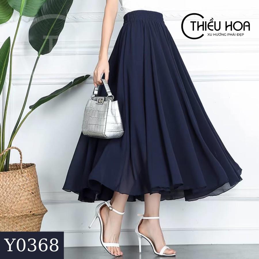 Chân váy nữ thiết kế sang trọng tôn dáng nữ mềm mại thoáng mát THIỀU HOA VD1Y0368