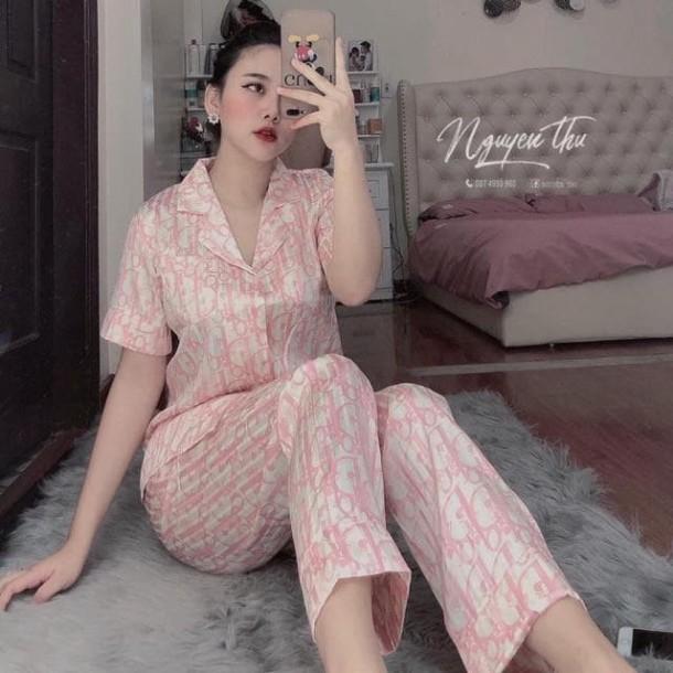 Freeship Đồ bộ Pijama lụa, satin cổ bèo cao cấp