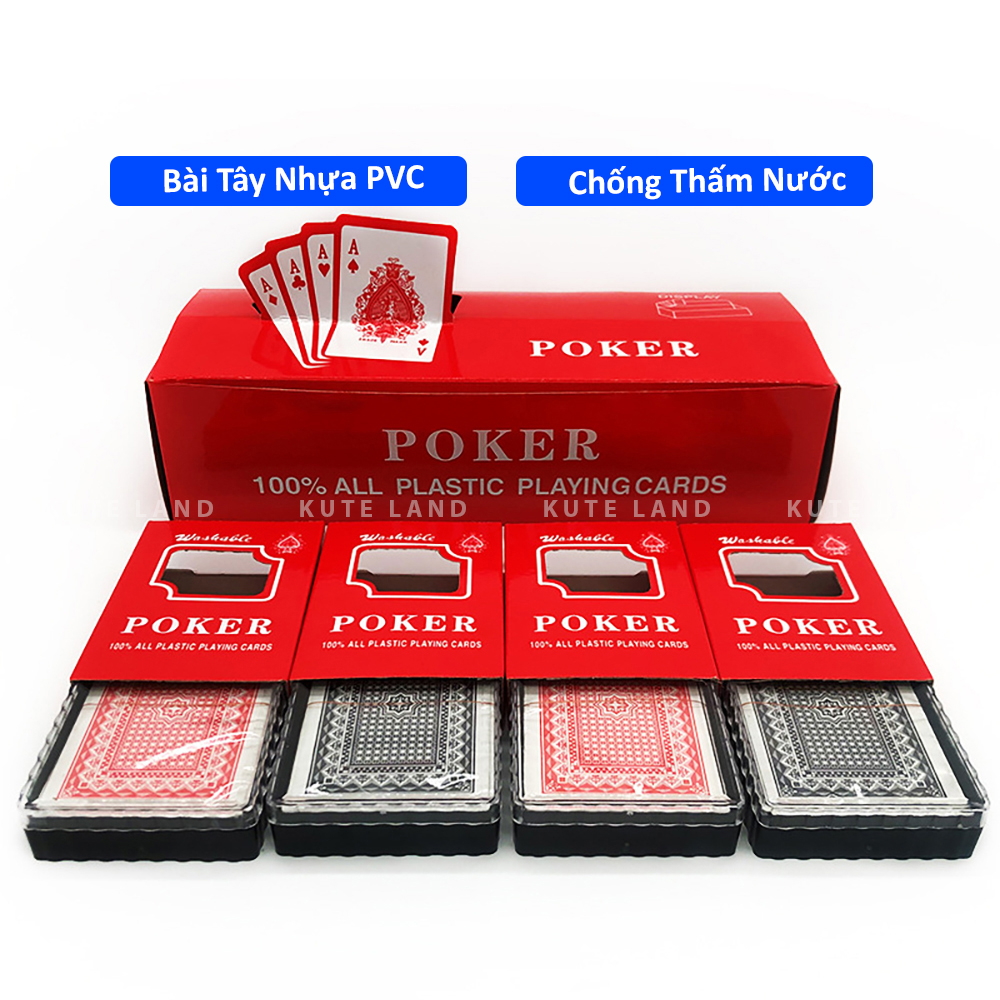 Bộ Bài Tây Poker Nhựa PVC Giá Rẻ WASHABLE Chất Liệu Chống Thấm Nước Có Thể Uốn Cong Mà Không Gãy