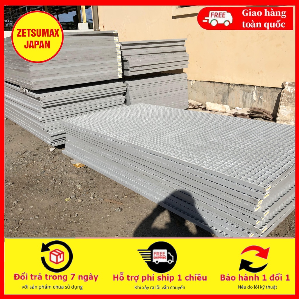 Tấm Sàn Frp Grating Kích Thước 1220 x 2440 x 30mm Thiết Kế An Toàn Khả Năng Ăn Mòn Giảm Chi Phí Bảo Trì