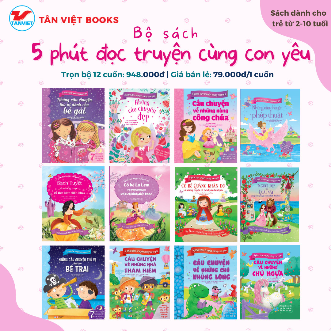 Sách combo 5 Phút Đọc Truyện Cùng Con Yêu (bộ 12 cuốn)