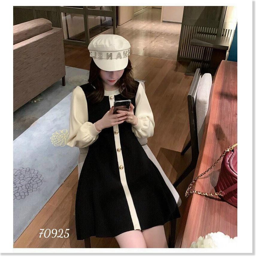 ĐẦM XÒE LỤA BI CÓ NÚT CÀI CỰC XINH THỜI TRANG MỚI KINGSHOP79