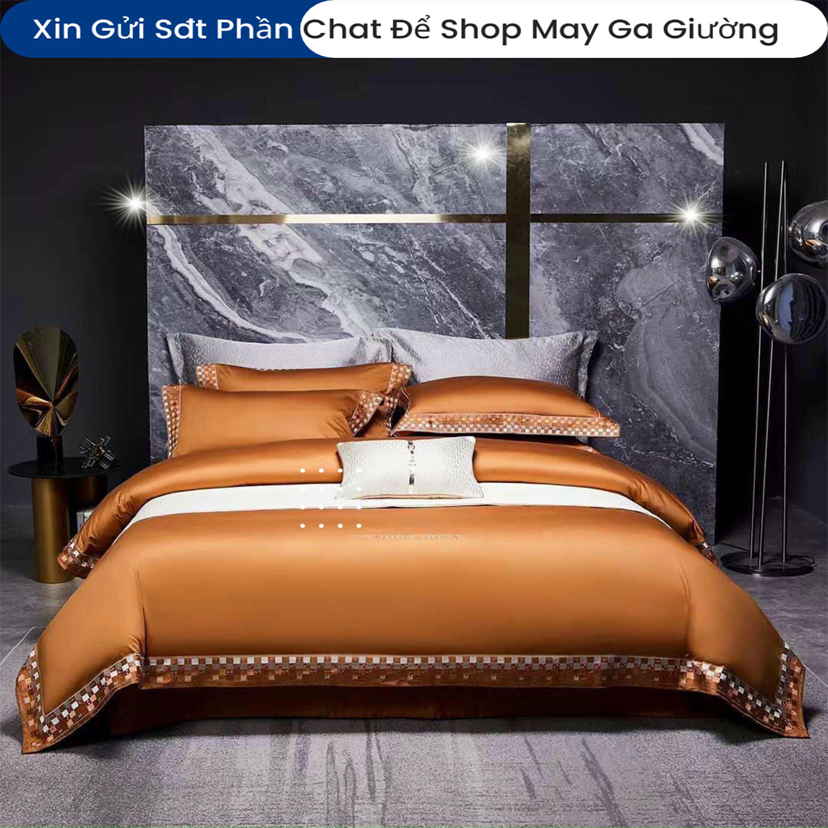 Bộ Chăn Ga Gối Đệm Lụa Tencel Sing 5 Món ANNA NGUYÊN Cao Cấp Chăn Chần Bông Lụa Mềm