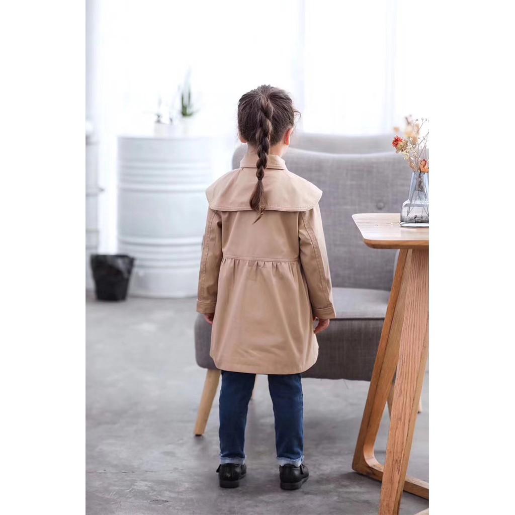 Áo khoác cho bé gái, thiết kế dáng xòe siêu xinh, chất kaki Hàn, họa tiết phối kẻ BB xịn sò