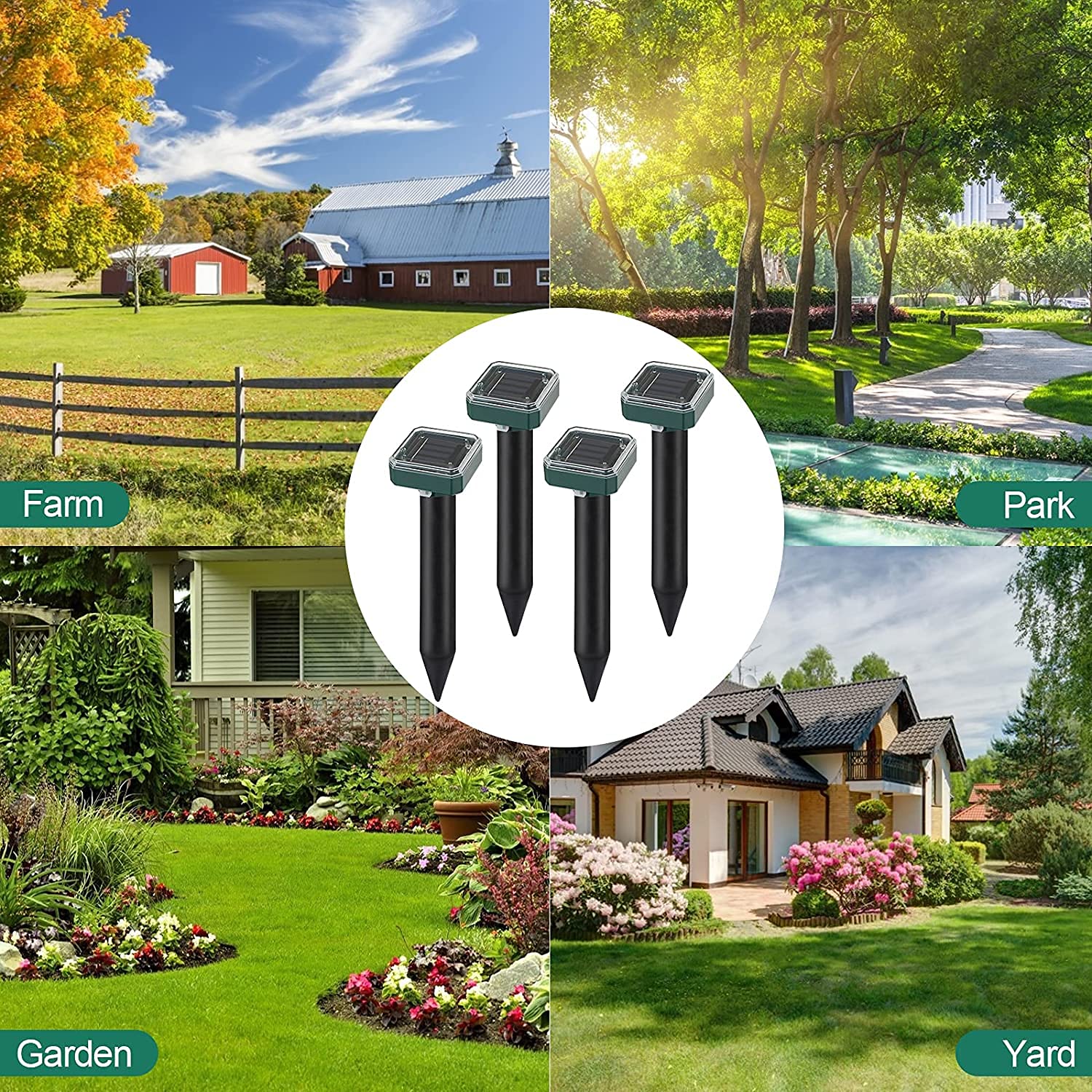 Bộ 2 cái máy đuổi chuột ngoài trời Outdoor Ultrasonic Snake Repellent