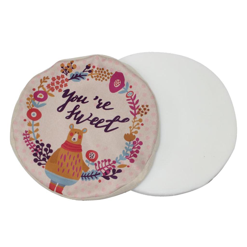 2xComfortable Non- Cushion Linen Round Mat Durable Stool Pad 40cm