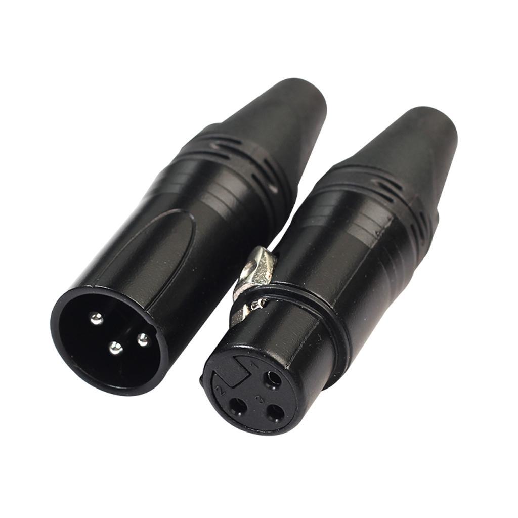 5 Pairs 3 Pin XLR Microphone Plug Audio Cable Connector Male & Female DIY