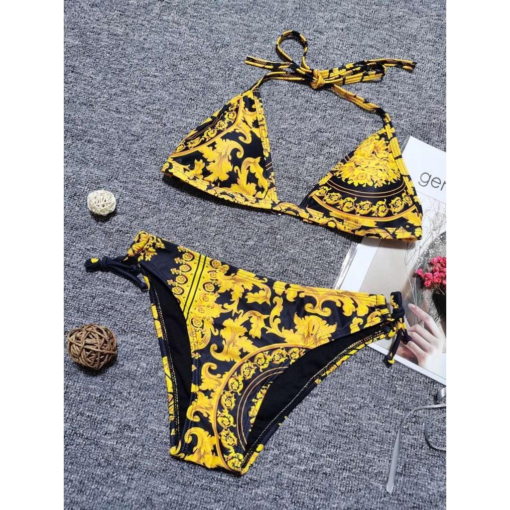 Xiuer Korean style swimwear, sexy high-waist bikini, floral swimwear, high-quality fabrics, beachwear#Y36