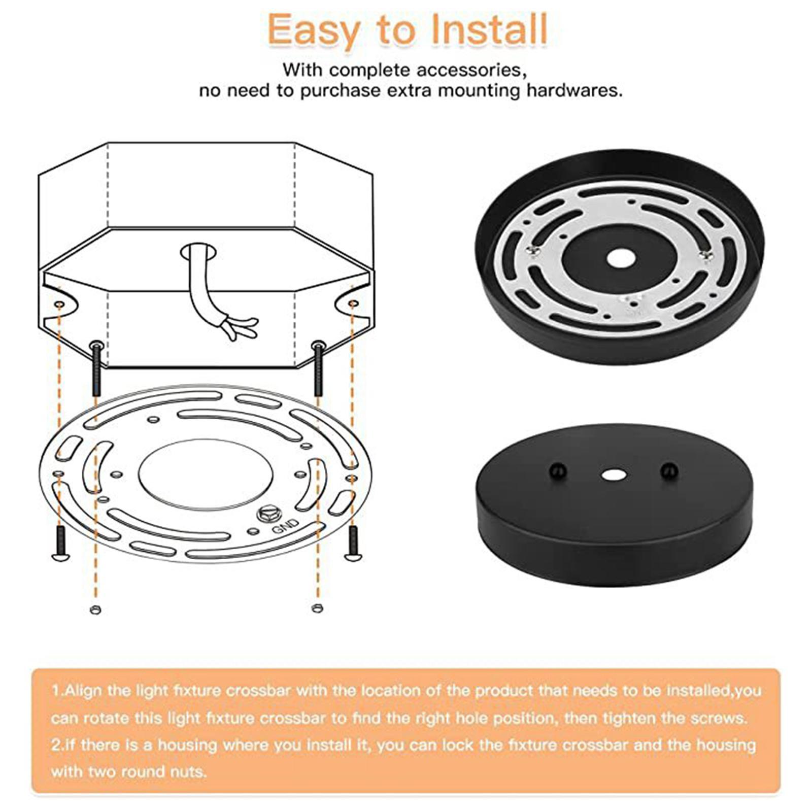 Light Fixture Mounting Bracket Mount Wall Light, Chandelier Iron, Ceiling Light ,Pendant Light, Lightweight ,Crossbar Plate with Screw