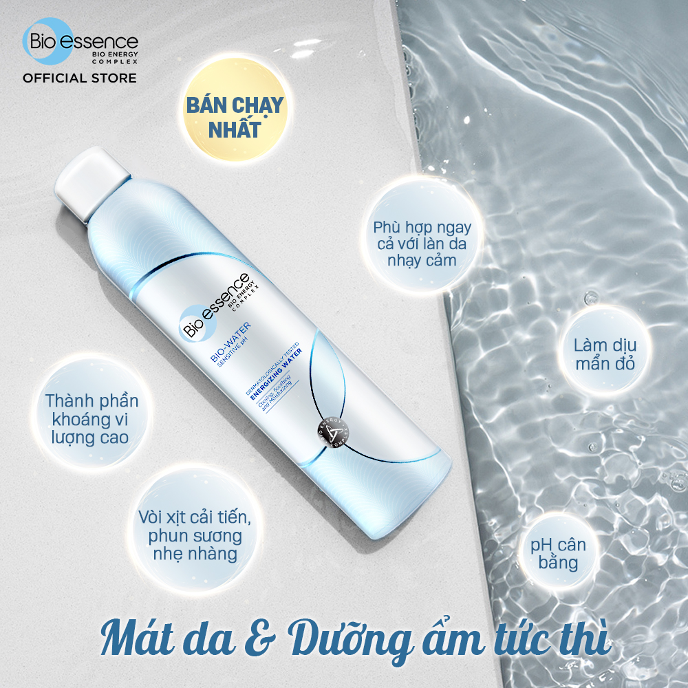 Combo 2 Chai Nước khoáng dưỡng da ẩm mượt mịn màng Bio-Essence Bio-Water Water Energizing 300ml