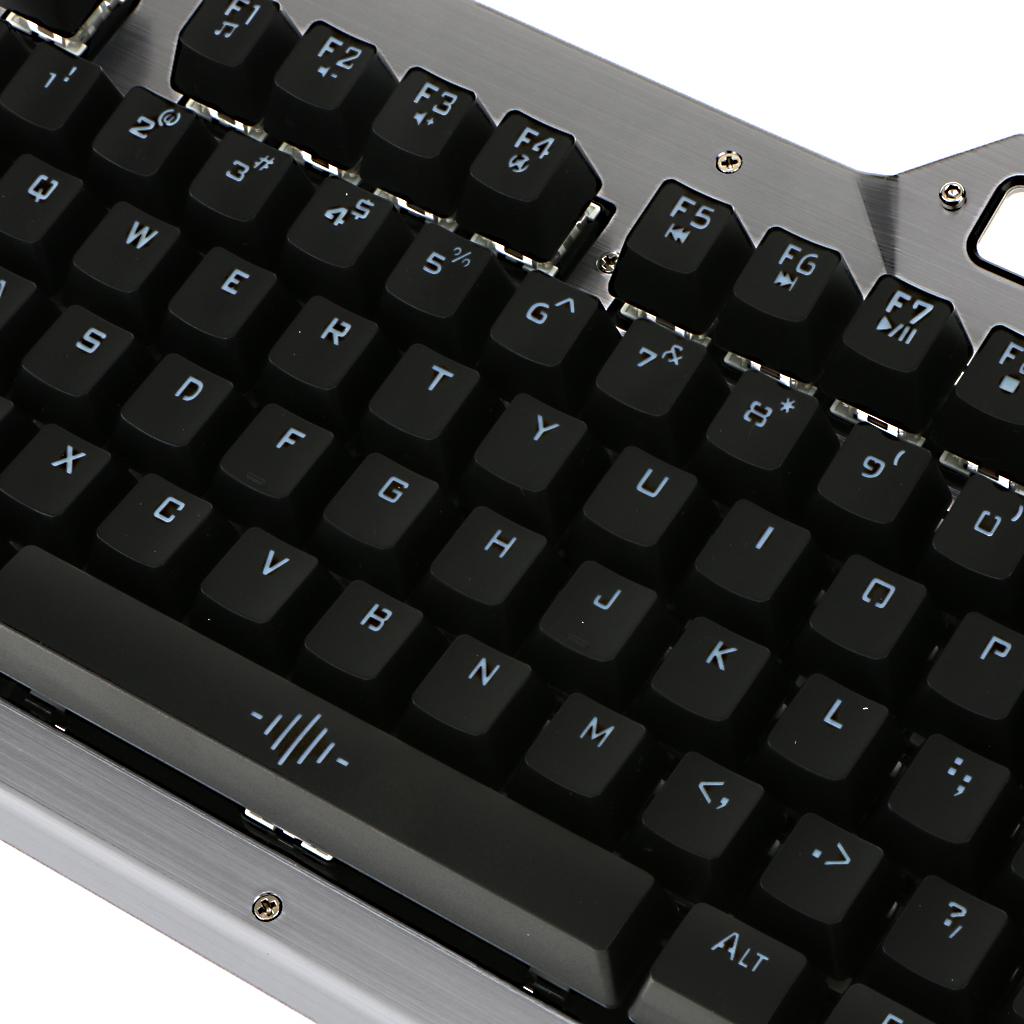 104 Keys Ergonomic Backlit Gaming Mechanical USB Wired Keyboard Blue Switch