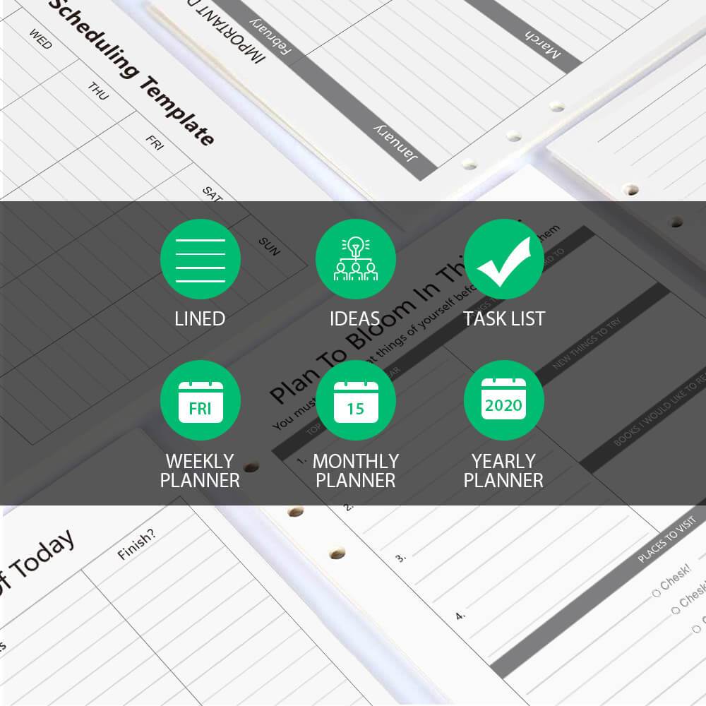 Bộ sổ A5 nhật ký hàng ngày kèm bút gel - Sổ tay tẩy xóa &amp; scan app thông minh - Giấy tái sử dụng nhiều lần không thấm nước - Bảo vệ môi trường