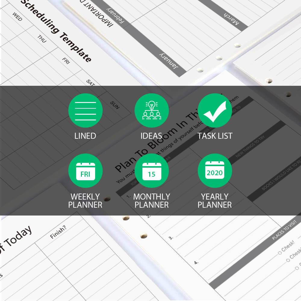 Bộ sổ A5 lịch tuần/ tháng/ năm và bút gel - Sổ tay tẩy xóa & scan app thông minh - Giấy tái sử dụng nhiều lần không thấm nước - Bảo vệ môi trường