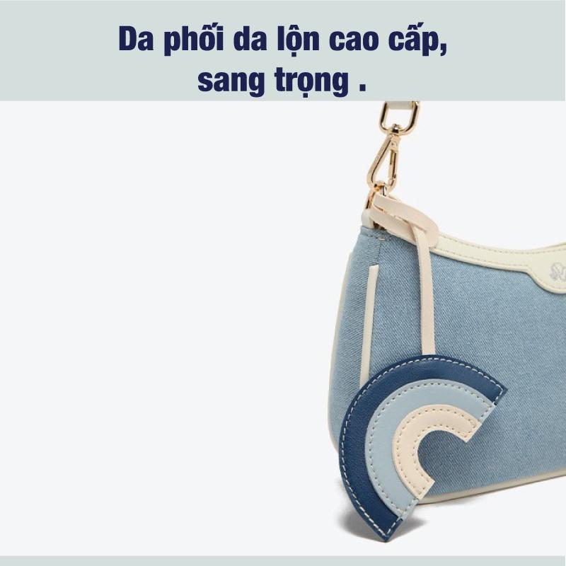 Hình ảnh Túi Xách Nữ Kẹp Nách Chính Hãng MICOCAH Dáng Công Sở Thời Trang Chất Da Lộn Cao Cấp Phối Màu Vintage Sang Trọng MC141 - Tukado