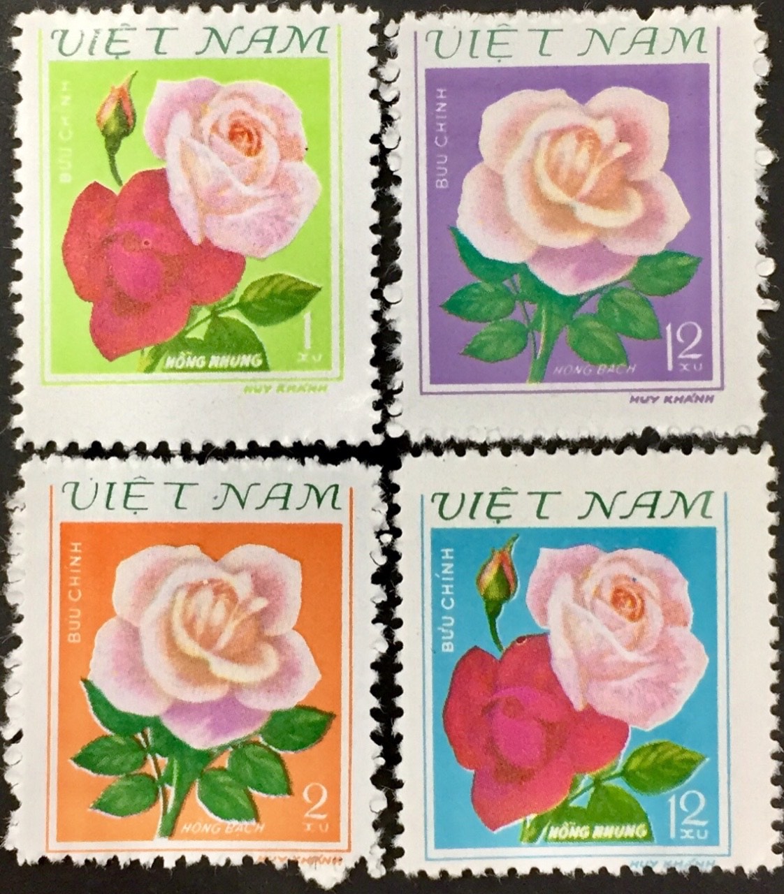 Bộ tem chủ đề Hoa hồng 1980 4 con
