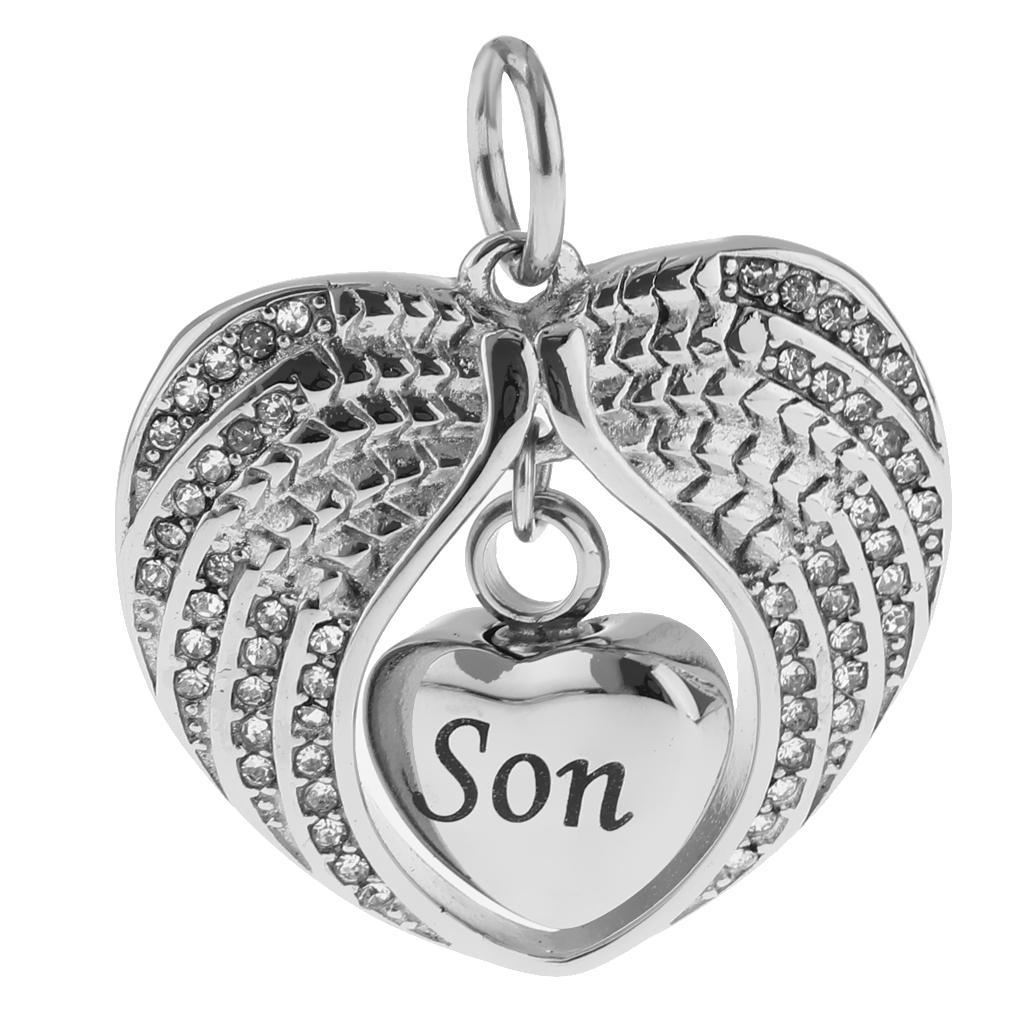 Angel Wing Memorial Keepsake  Urn Openable Pendant Necklace