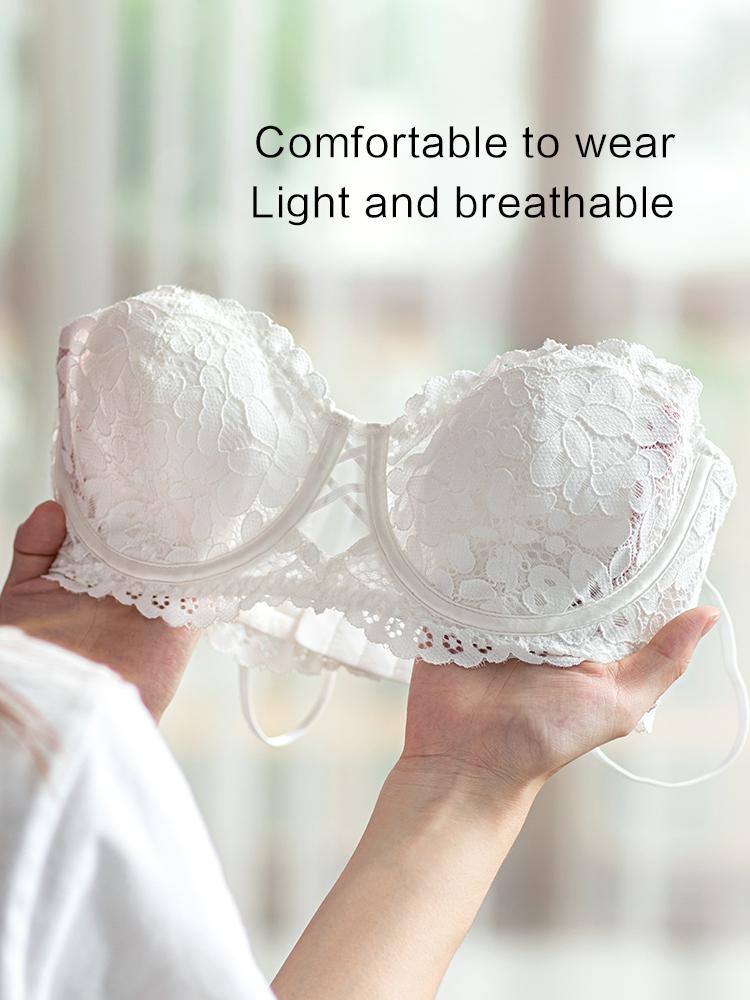 VANZTINA Nữ Ren Dây Áo Ngực Gợi Cảm Vô Hình Đẩy Lên Áo Bralette Hoa Quần Lót Ren Mềm Mại Trắng Áo Ngực Nữ Lót Ống Top