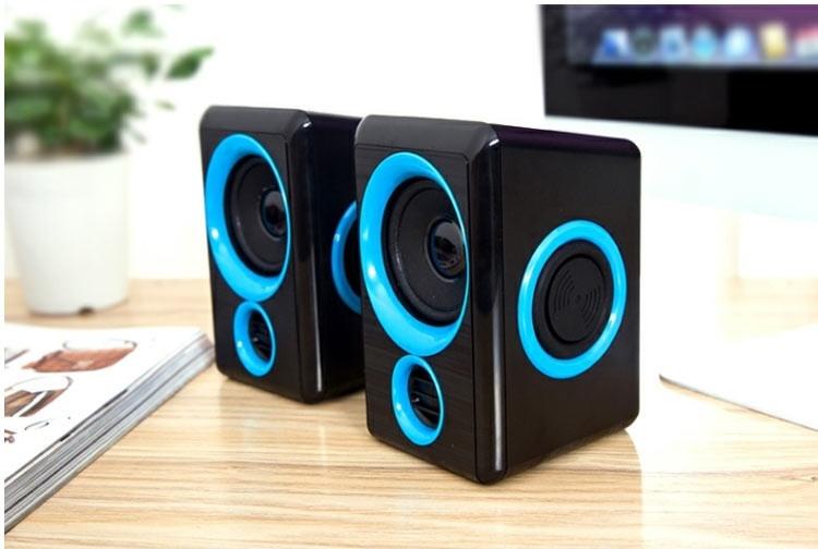 Loa đa phương tiện với loa siêu trầm âm bass usb có dây cung cấp cho PC/máy tính xách tay/màu điện thoại thông minh: màu xanh lam