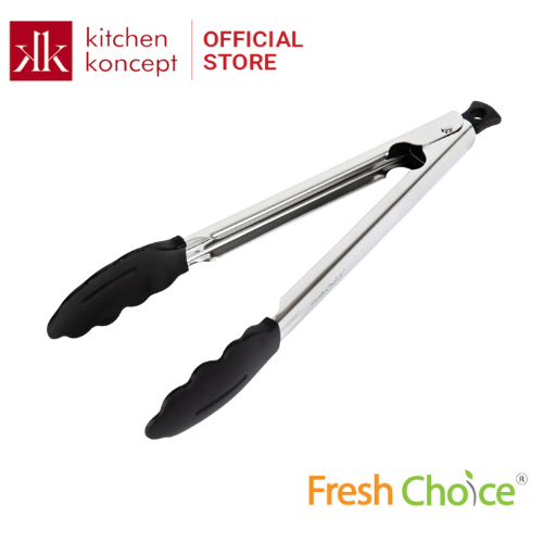 Kẹp gắp thức ăn màu đen 28cm Fresh Choice