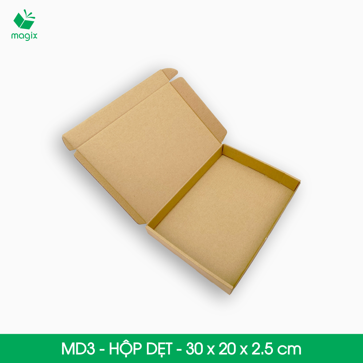 MD3 - 30x20x2.5cm - 100 Thùng hộp carton trơn đóng hàng