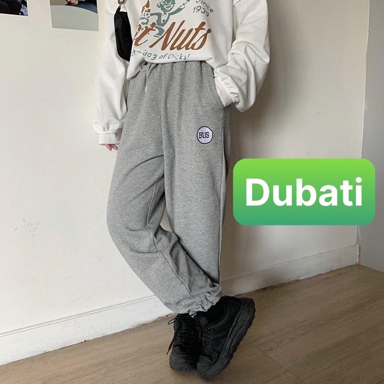 QUẦN JOGGER THỂ THAO CHỮ BUS CHẤT NỈ DA CÁ NAM NỮ CÓ BO PHONG CÁCH CAO CẤP -DUBATI FASHION