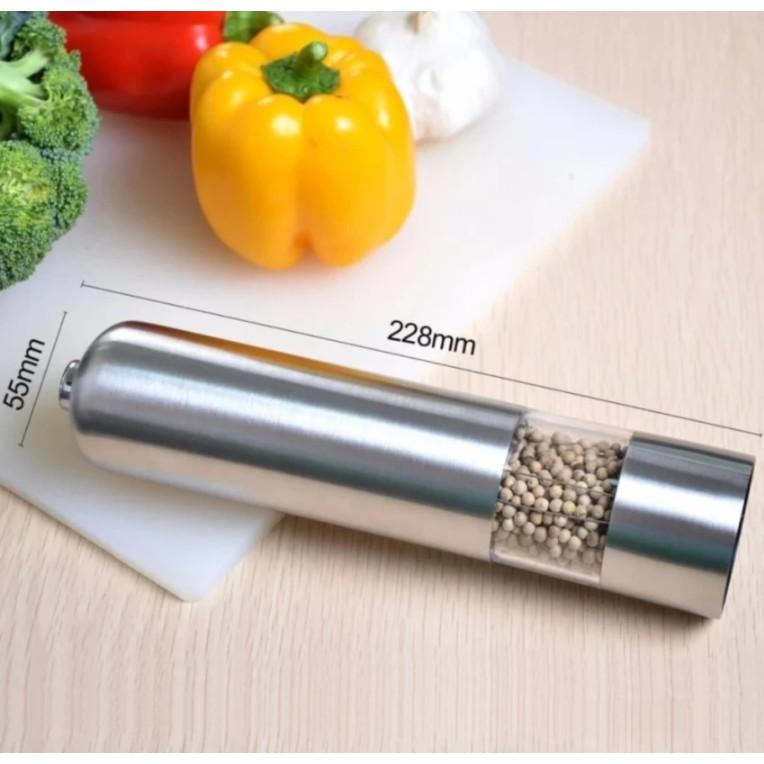 Máy xay tiêu, xay gia vị cầm tay tự động, vỏ Inox không gỉ - ShopToro - AsiaMart