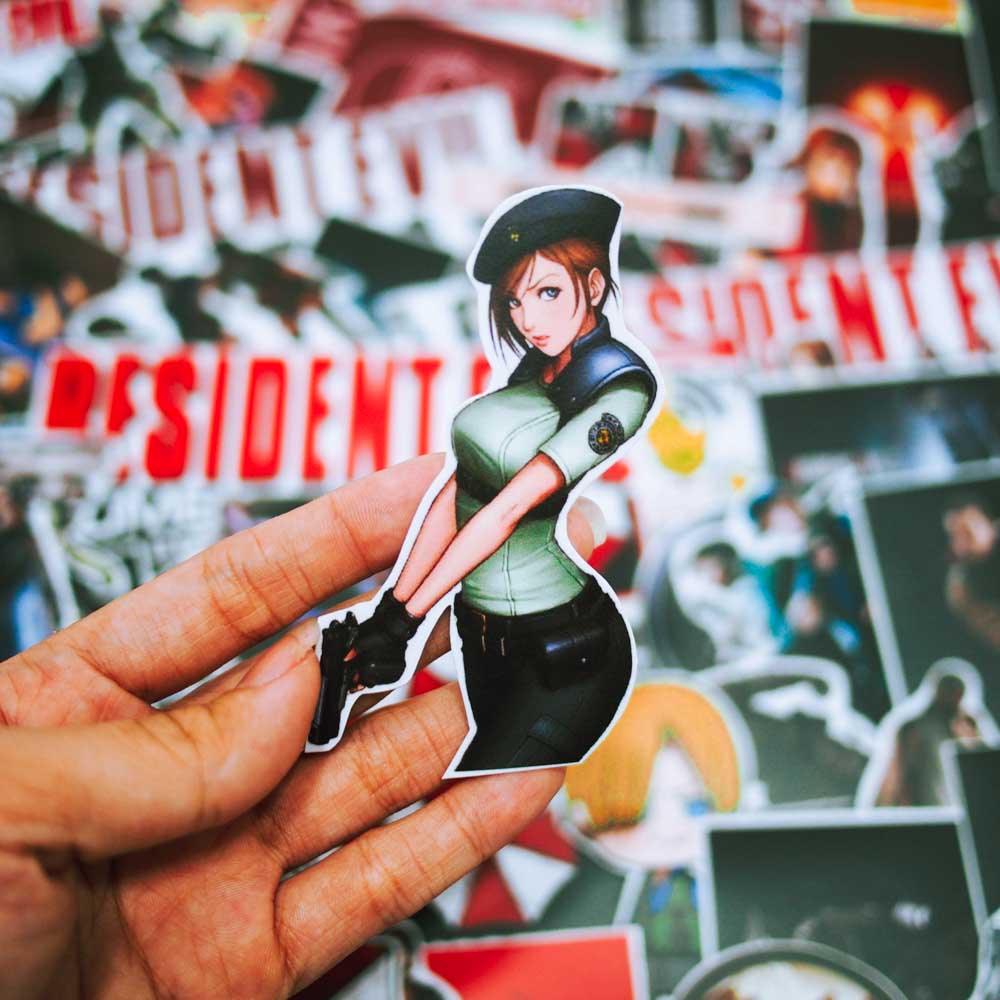 Set 100 sticker hình dán mũ bảo hiểm laptop - Resident Evil Game