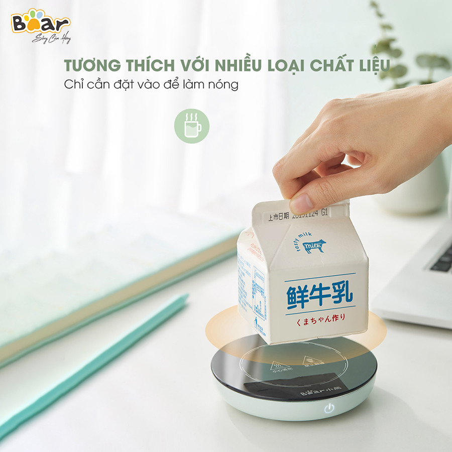 Đế làm nóng đồ uống Bear DRBD-A16B1 Kèm cốc sứ cao cấp, hàng chính hãng, bảo hành 12 tháng