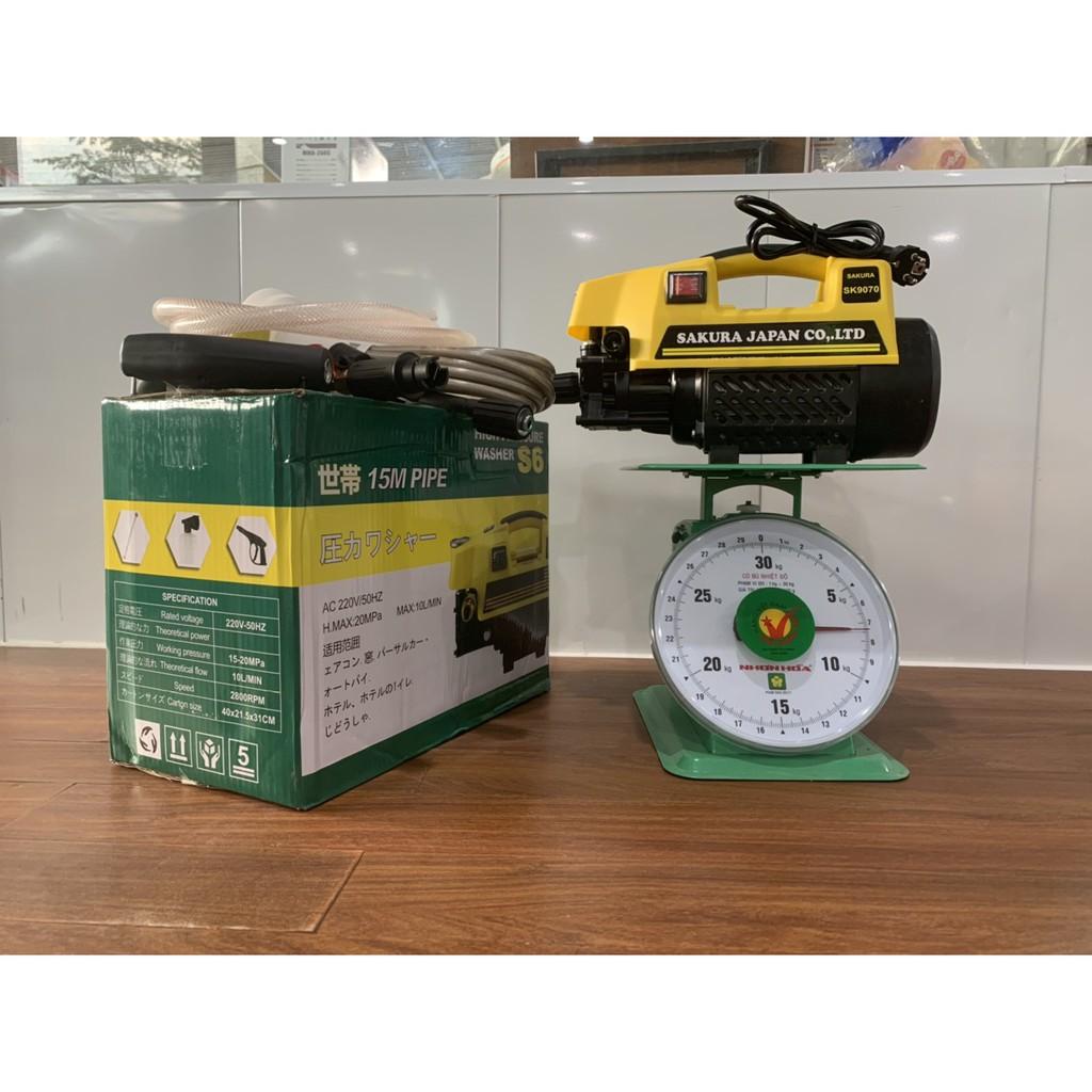 Máy bơm xịt rửa xe áp lực cao Sakura 2500w ,máy bơm xịt rửa xe áp lực cao mini +Tặng bình xà phòng bảo hành 12 tháng