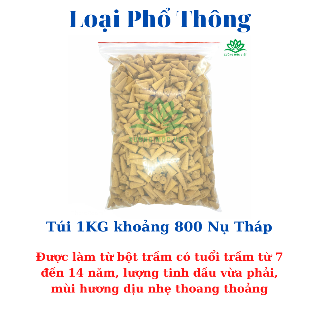 Nhang Nụ Trầm Hương Sạch Nguyên Chất Tự Nhiên Xưởng Mộc Việt - 1 KG Nụ Sen/Nụ Tháp - 3 Phân Loại Trầm Hương Khói Ngược