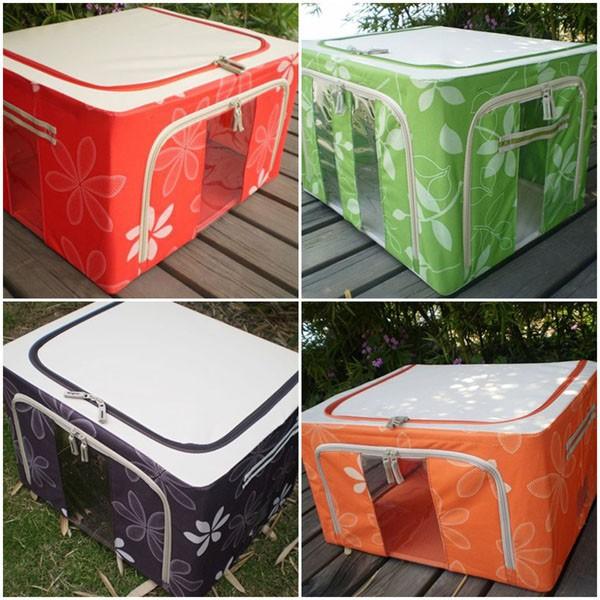 Hộp Đựng Quần Áo 66L Vải Chống Thấm Nước Khung Thép Chắc Chắn