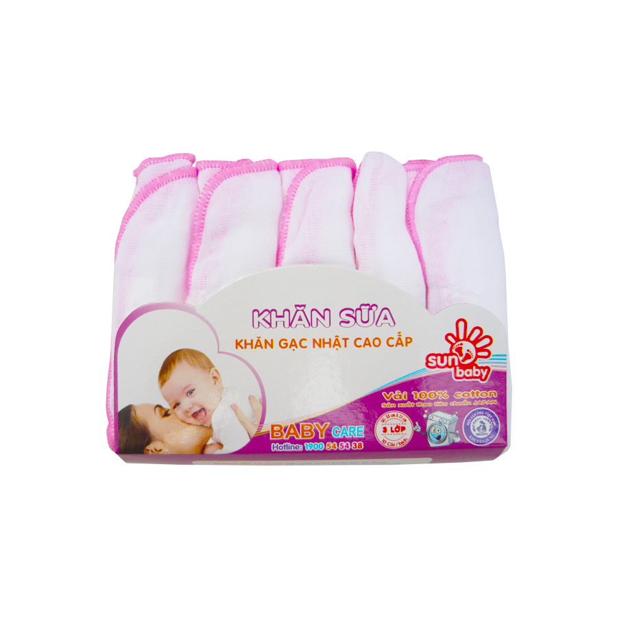 Khăn sữa gạc nhật nhí mềm mại cho trẻ sơ sinh (3 lớp)- Sunbaby