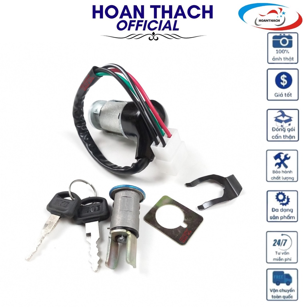 Bộ khóa điện cho xe máy dream chìa dẹp, HOANTHACH SP005286