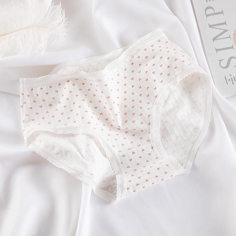 Quần Lót Nữ Cotton Siêu Thoáng Nâng Mông Trái Tim Hồng QL04