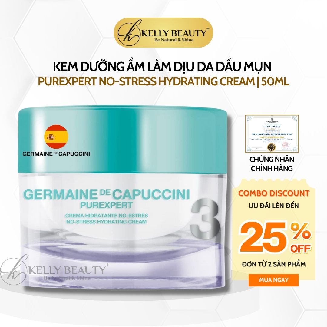 Kem Cấp Ẩm Làm Dịu Da Dầu Mụn Germaine PUREXPERT No-Stress Hydrating Cream | Kelly Beauty