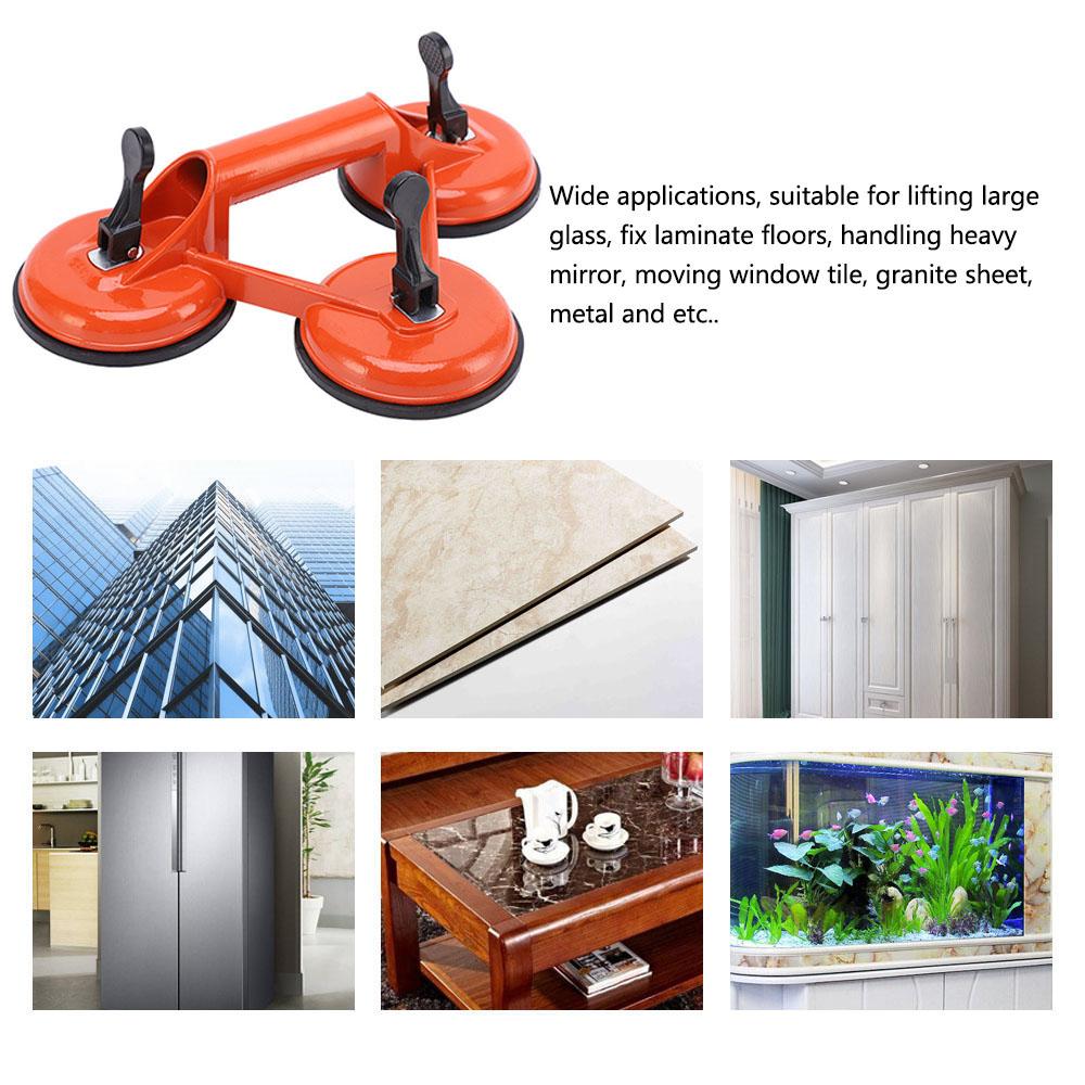 Vacuum Suction Cup Aluminum Alloy 3-Claw Grip Sucker High Bearing Capacity Ceramic Tile Puller Granite Glass Lifter