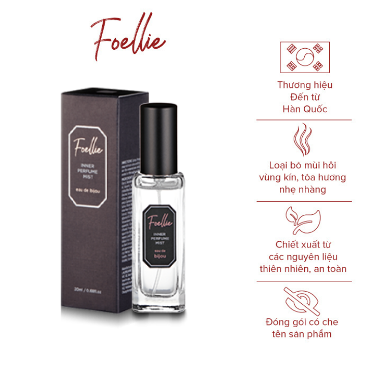 Nước Hoa Vùng Kín Foellie  Eau de Bijou Inner Perfume Mist 6220 Dạng Xịt Hương Thơm Nồng Đượm 20ml