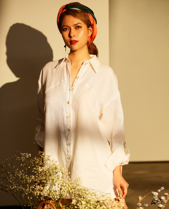 Áo Sơ Mi Oversized Linen Chiara TOP175 Thời trang thiết kế Hity