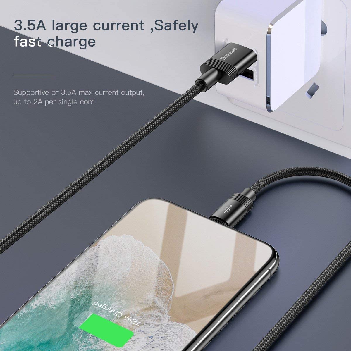 Dây cáp sạc nhanh 3 in 1 Lightning / Type C / Micro USB hiệu Baseus Data Faction hỗ trợ sạc nhanh 3.5A, sạc &amp; truyền dữ liệu cùng lúc 3 đầu 3 thiết bị trang bị đèn LED - Hàng nhập khẩu