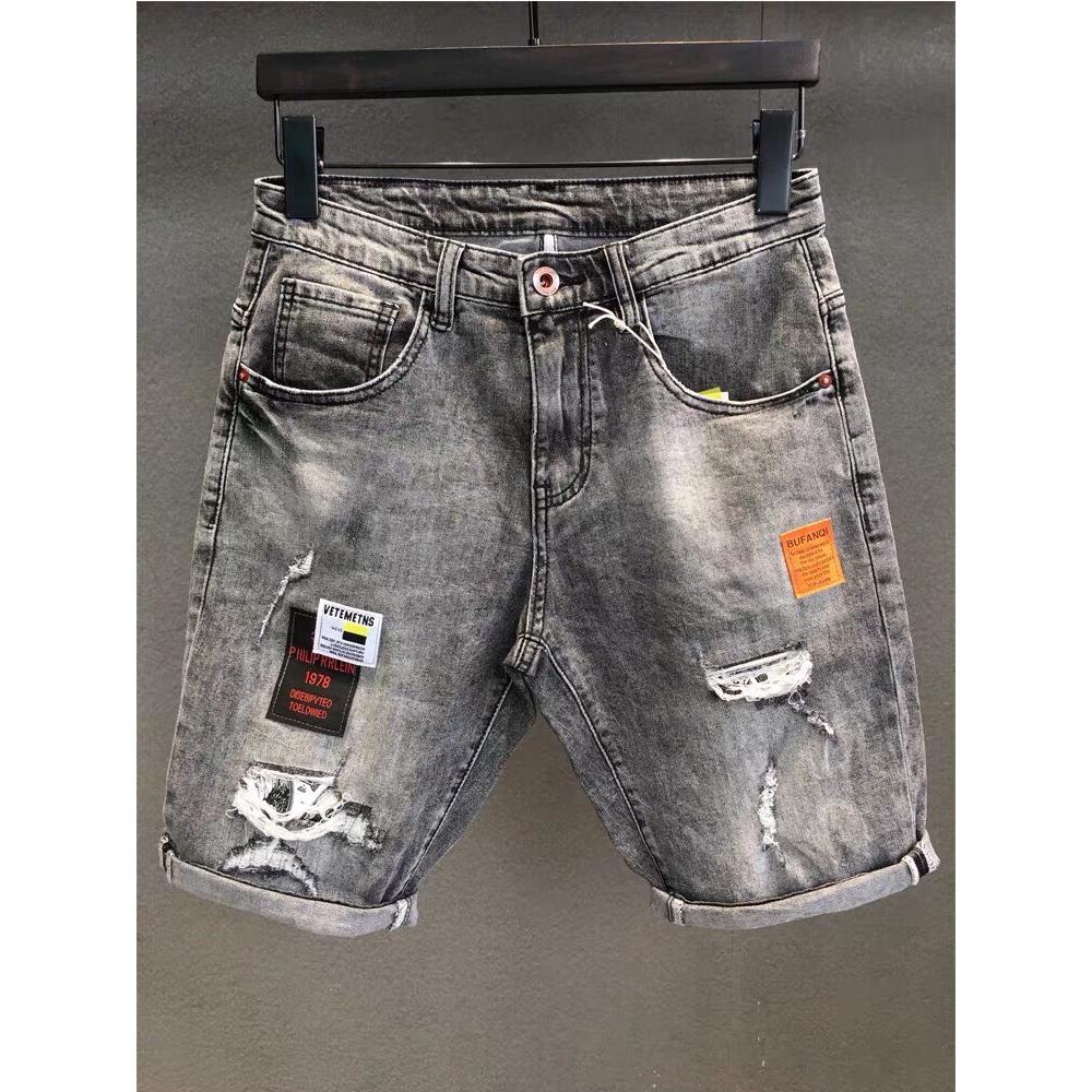 Quần short jean nam cào rách táo bạo mạnh mẽ nam tính 207