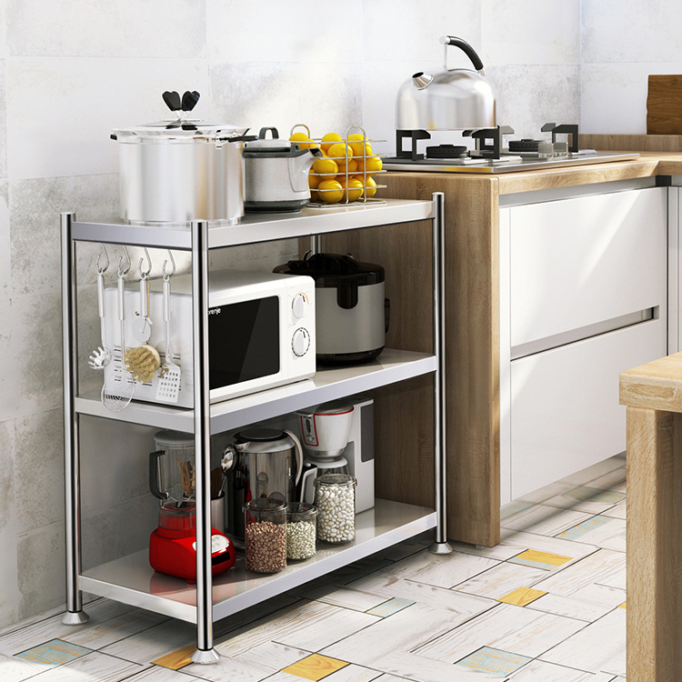 Kệ Đa Năng Để Lò Vi Sóng INOX Trắng Cao Cấp Chống Han Gỉ Kệ Để Đồ Nặng Siêu Gọn Cho Nhà Bếp VANDO