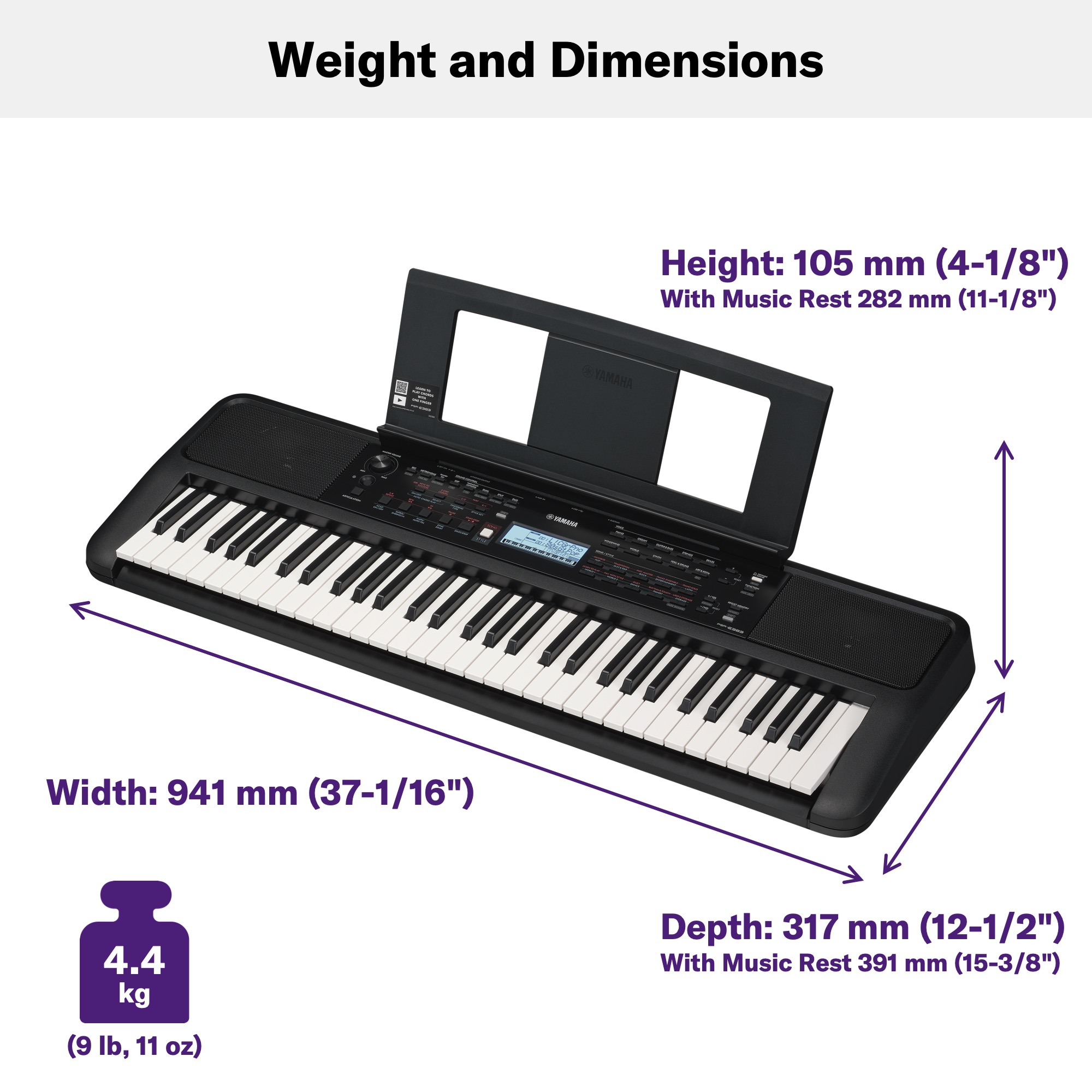 Đàn Organ (Keyboard) điện tử YAMAHA PSR-E383 - Phiên bản tiêu chuẩn dành cho người mới bắt đầu với chức năng tự học, bàn phím cảm ứng lực (Touch response),bảo hành chính hãng 12 tháng