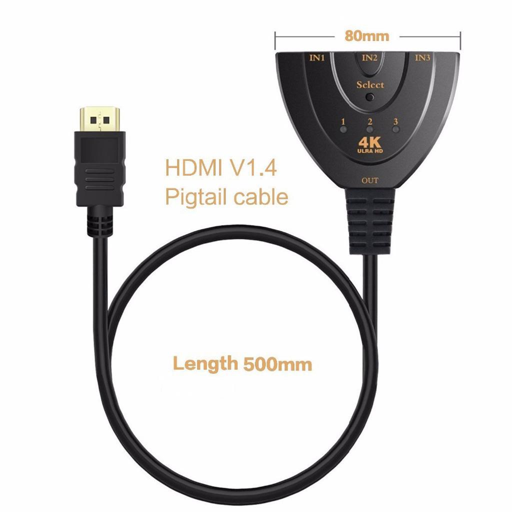 3 Port Auto HDMI Switch Switcher Splitter Hub Box Adapter HD 4K X 2k HDTV