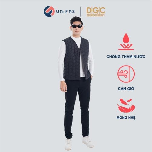 Áo phao gile nam cao cấp siêu nhẹ cổ chéo chần bông máy lập trình DGC - WAJKBA09M