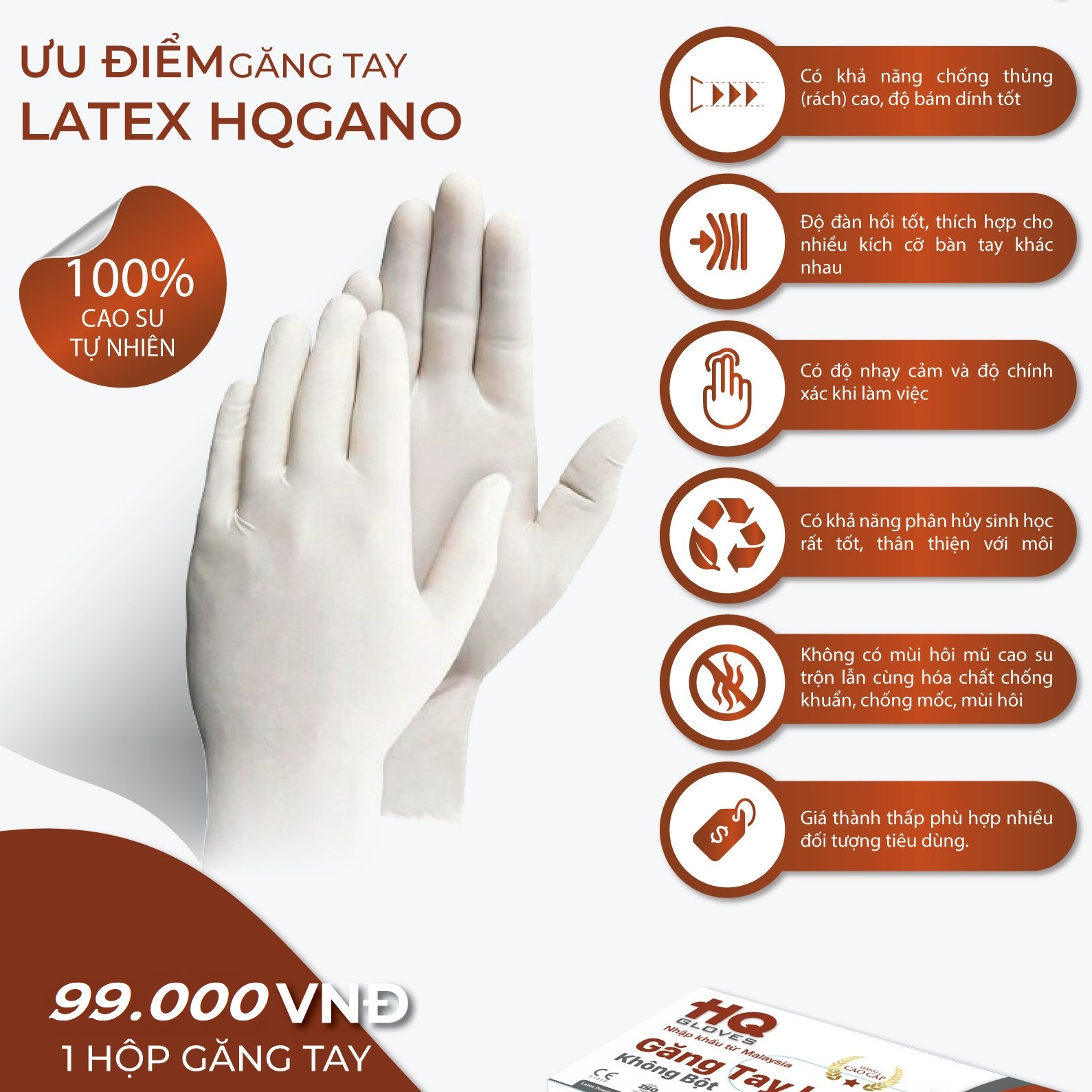 Găng Tay Latex Không Bột HQ Gloves